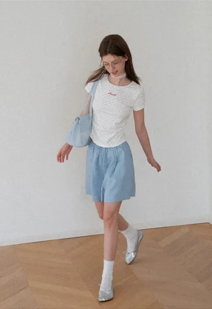 Elastic Waist Pleated Loose Fit Casual Pants