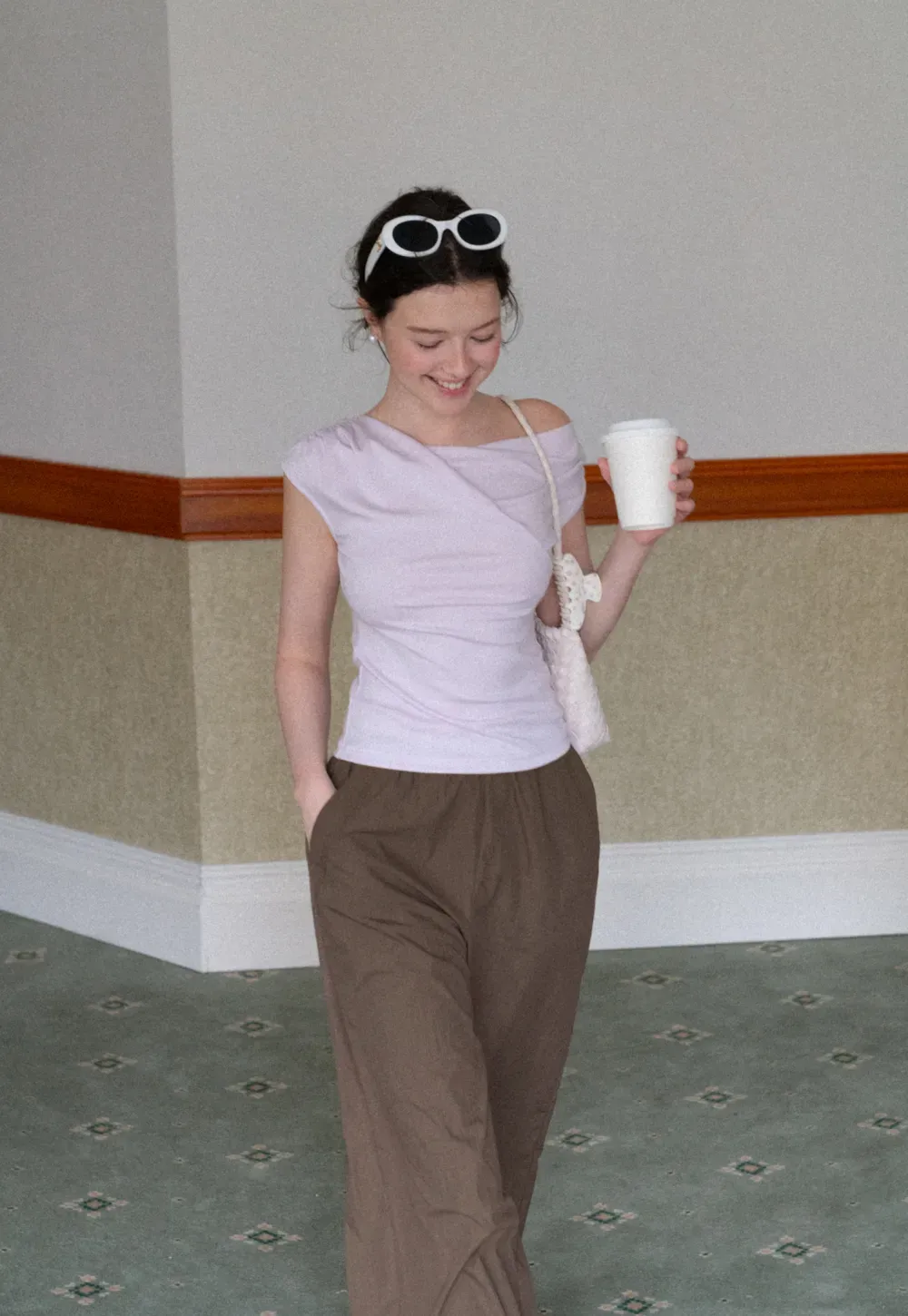Elastic Waist Wide Leg Casual Pants