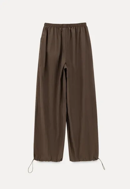 Elastic Waist Wide Leg Casual Pants