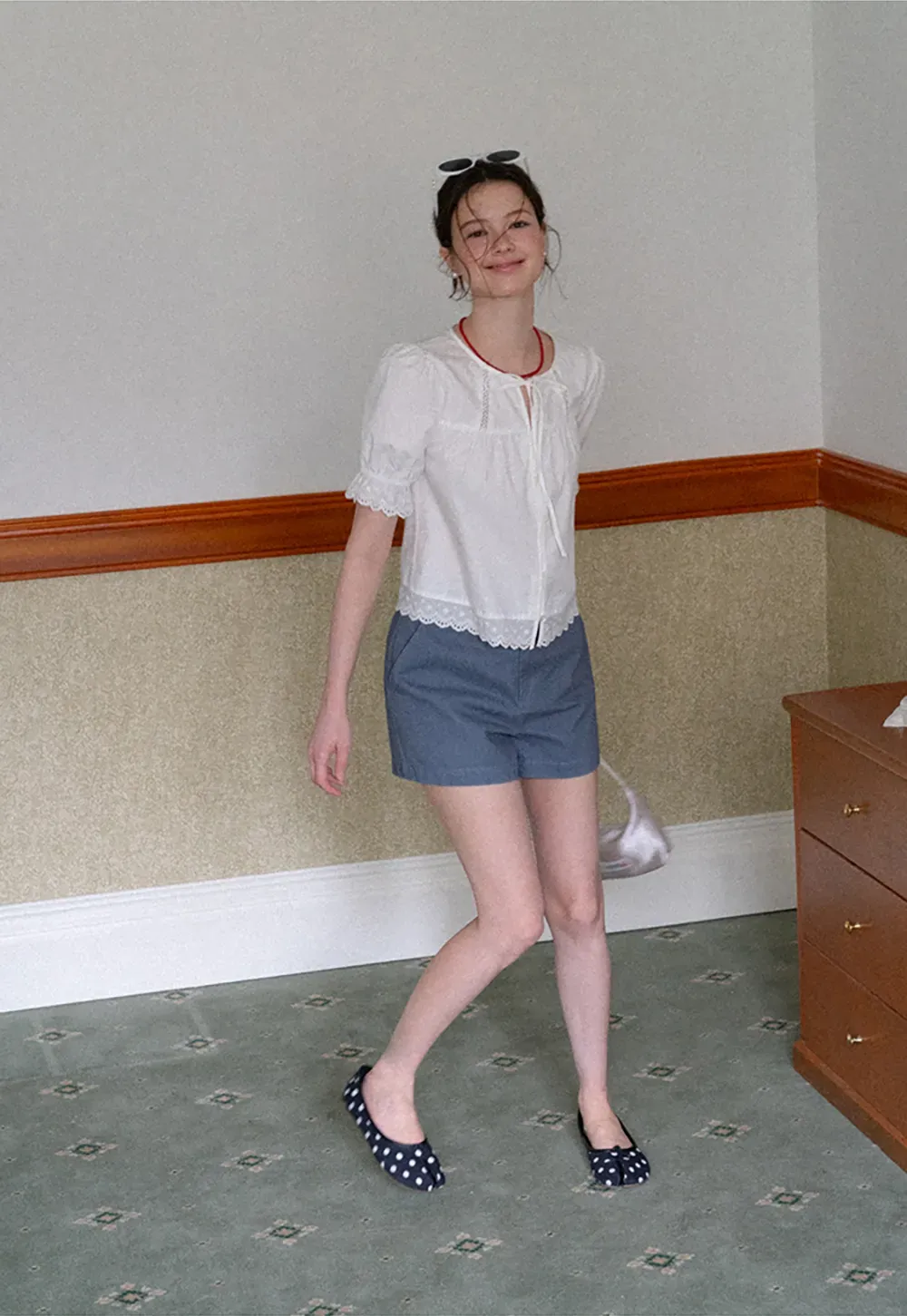 High Waist Structured Shorts with Belt Loops