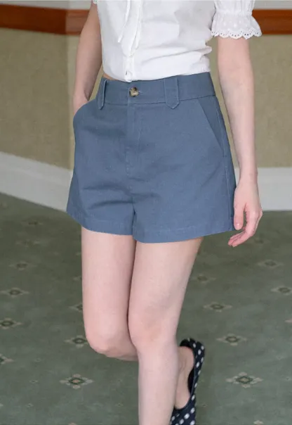 High Waist Structured Shorts with Belt Loops