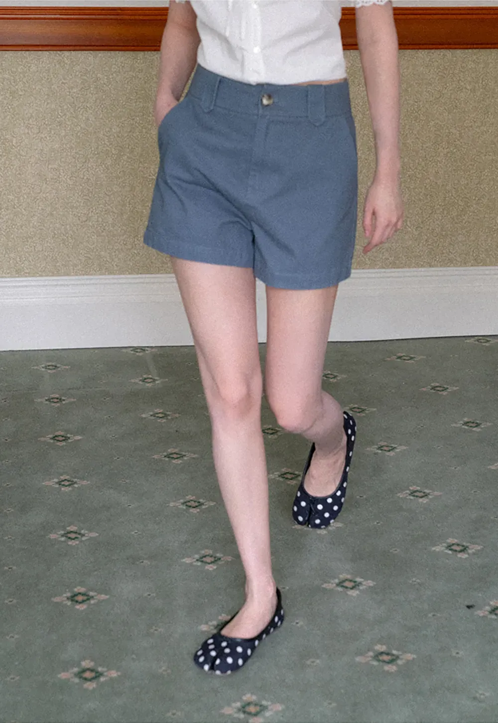 High Waist Structured Shorts with Belt Loops