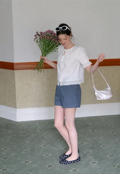High Waist Structured Shorts with Belt Loops