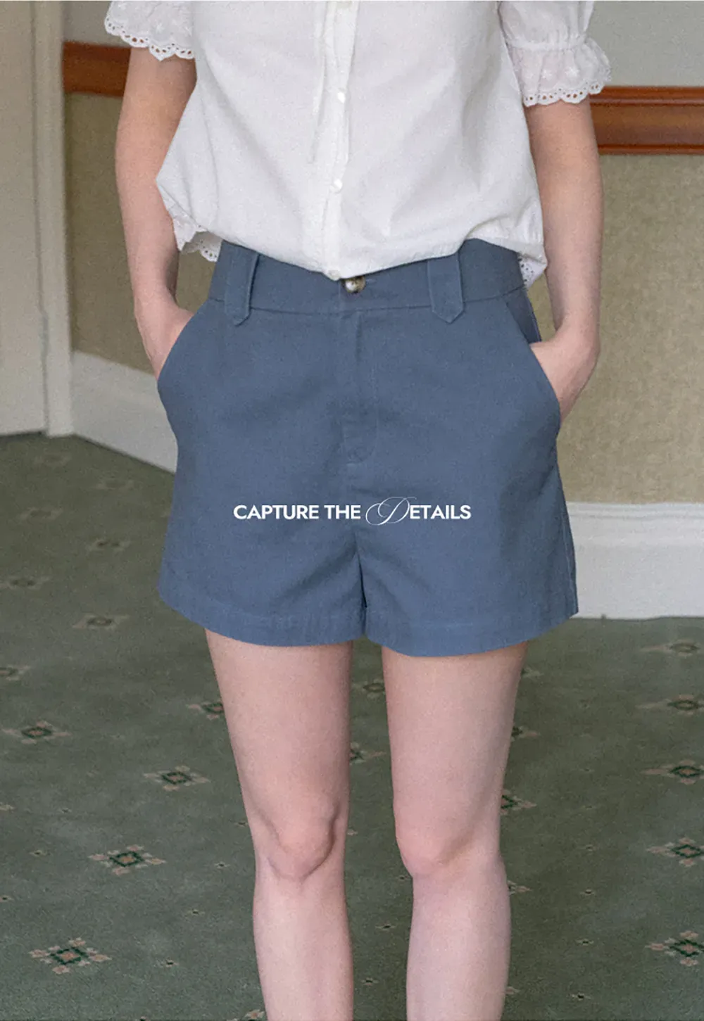 High Waist Structured Shorts with Belt Loops