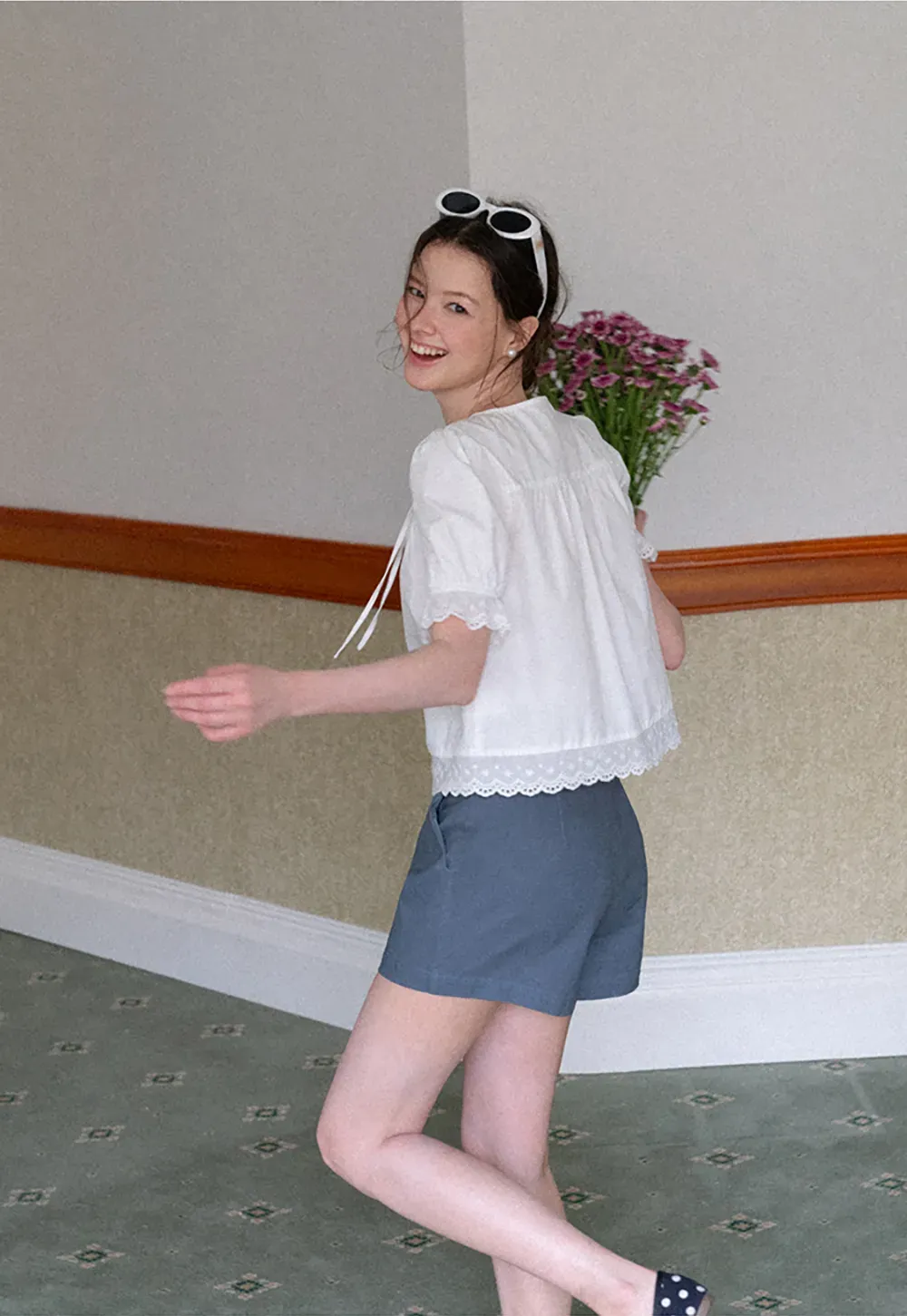 High Waist Structured Shorts with Belt Loops