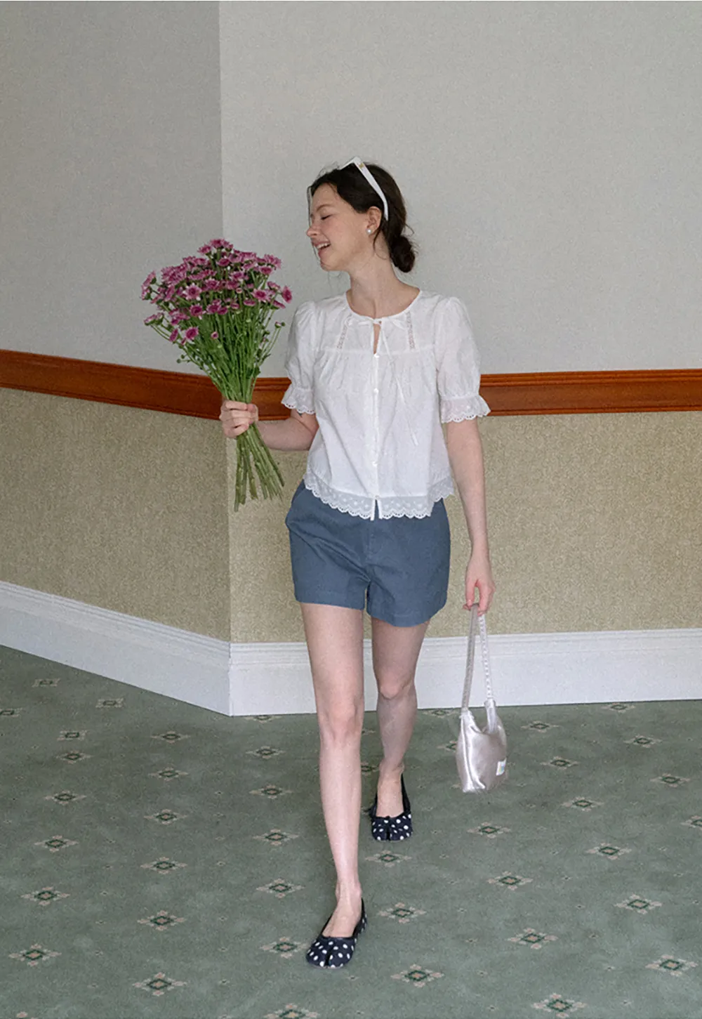 High Waist Structured Shorts with Belt Loops