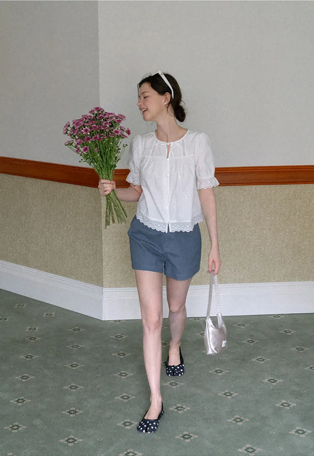High Waist Structured Shorts with Belt Loops
