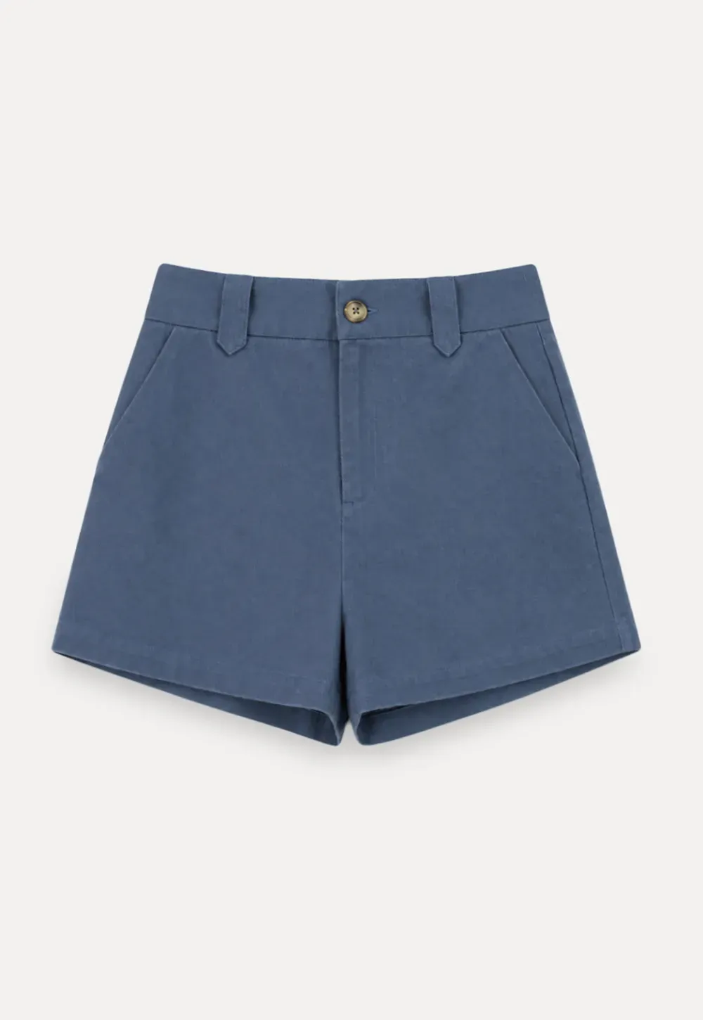 High Waist Structured Shorts with Belt Loops