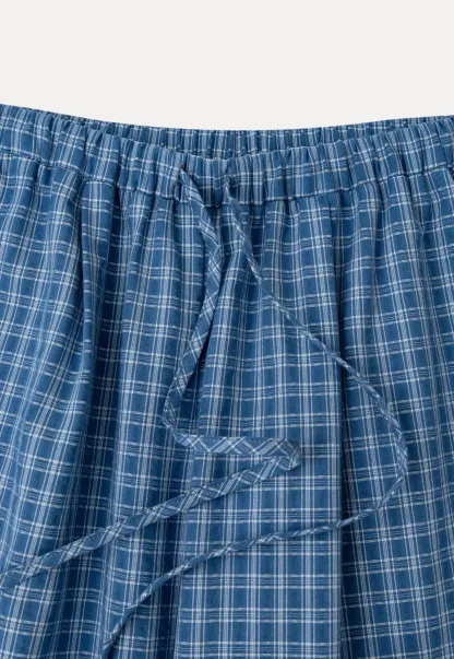 Wide Leg Gingham Check Casual Pants