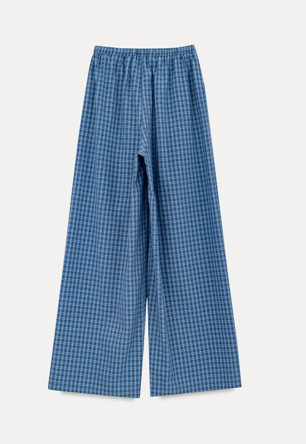 Wide Leg Gingham Check Casual Pants