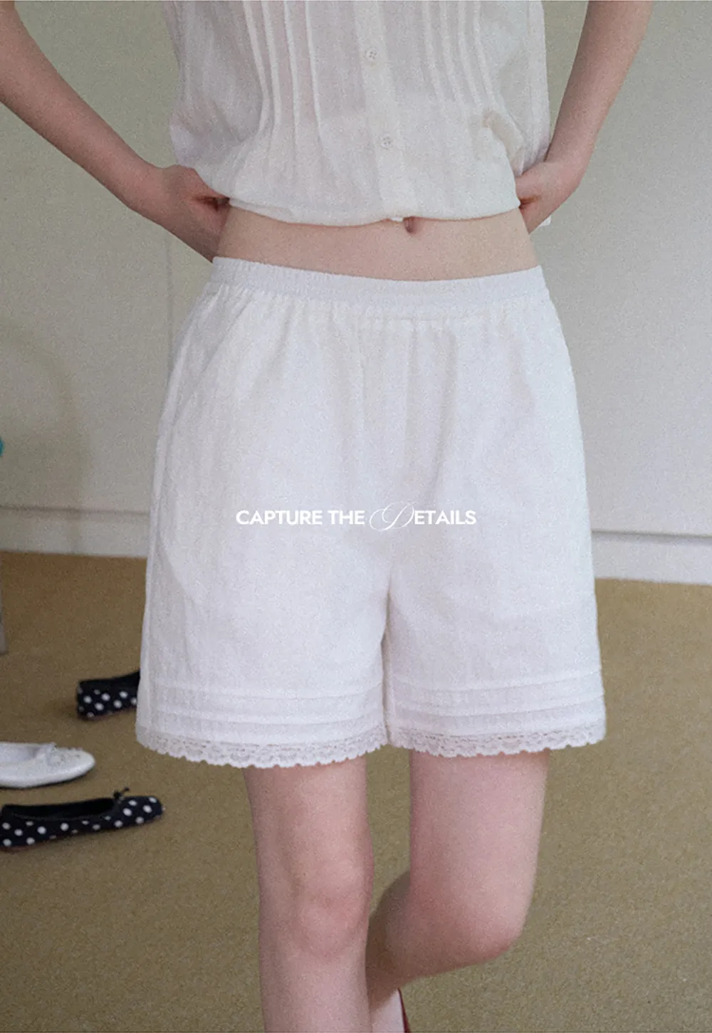 Lace Trim Cropped Shorts