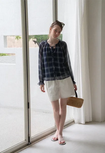 Lace Trim Cropped Shorts