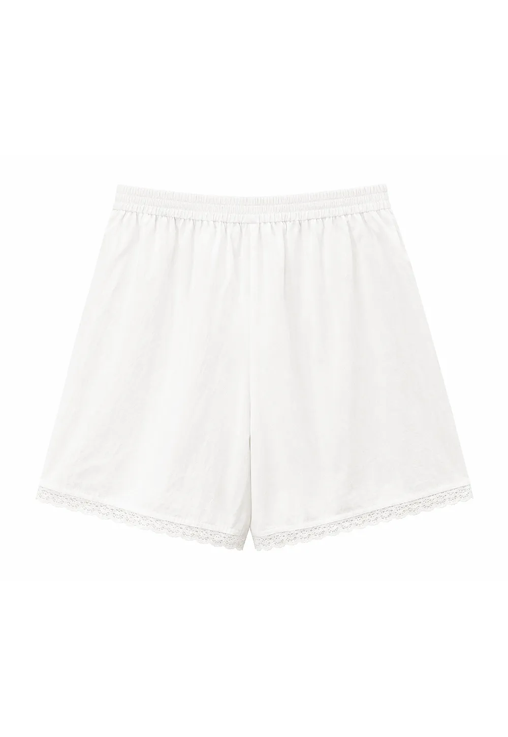 Lace Trim Cropped Shorts