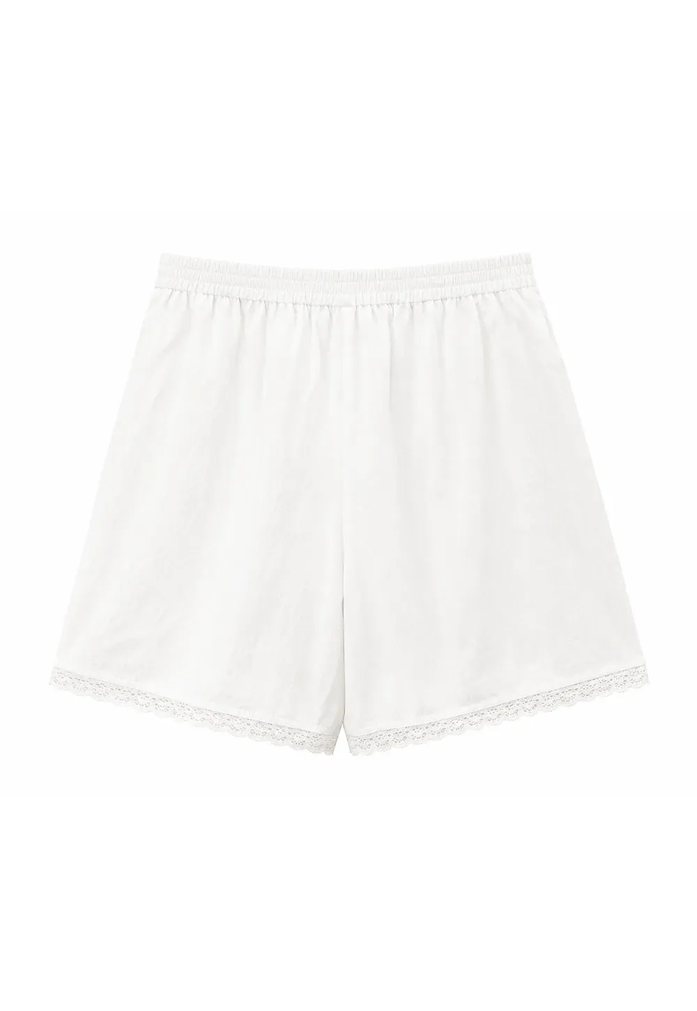 Lace Trim Cropped Shorts
