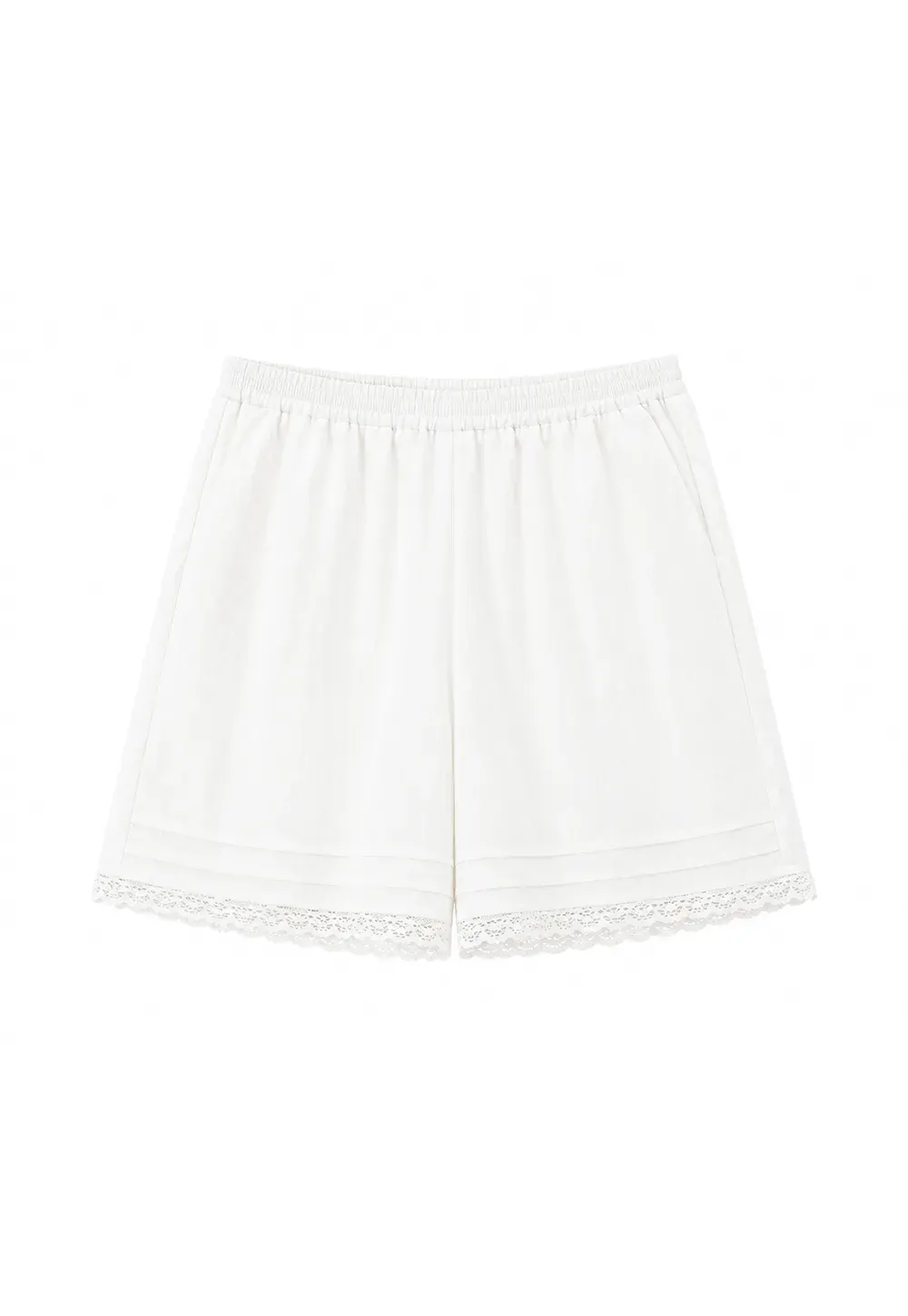Lace Trim Cropped Shorts