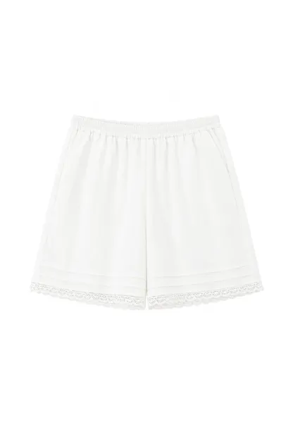 Lace Trim Cropped Shorts