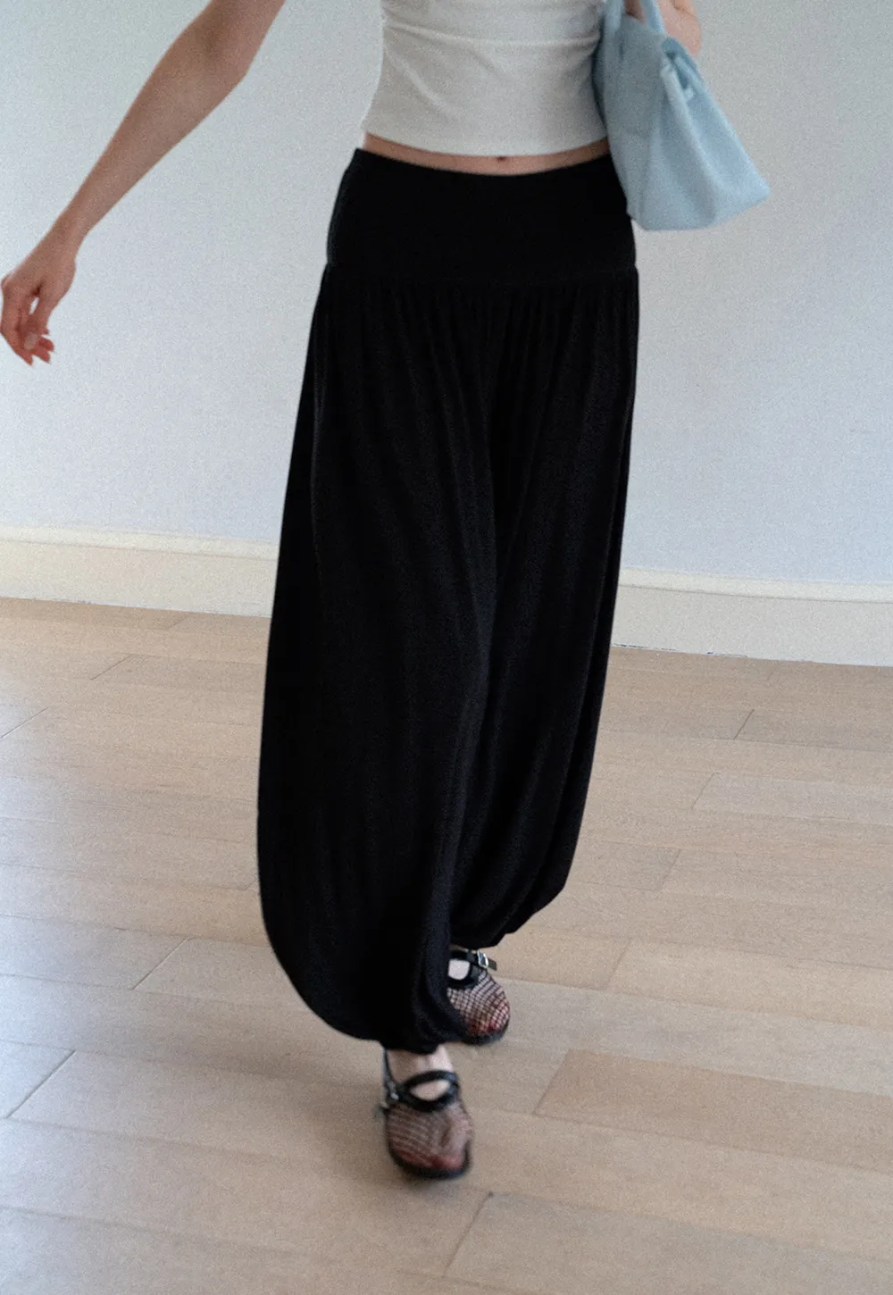 High Waist Pleated Wide Leg Casual Pants