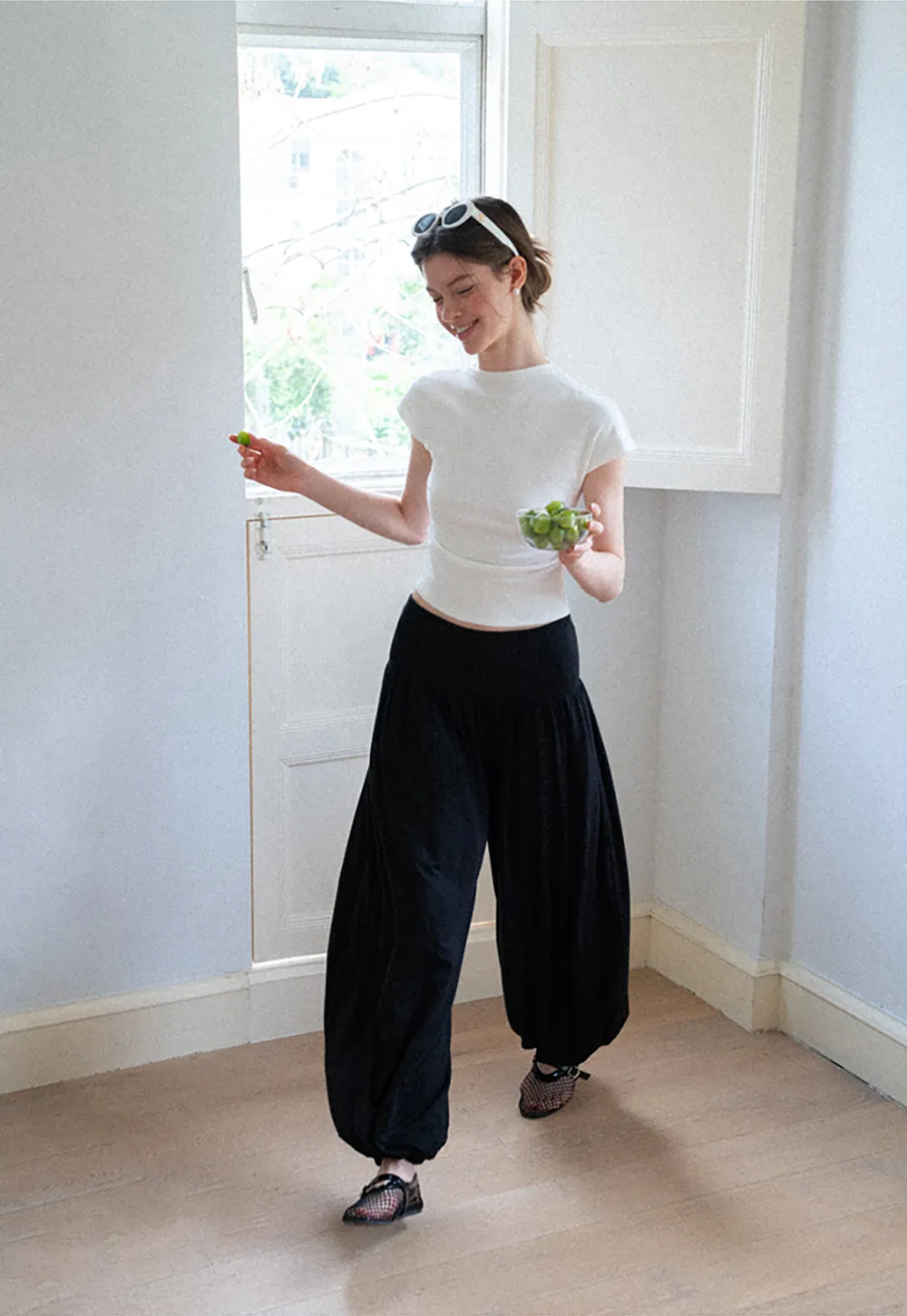 High Waist Pleated Wide Leg Casual Pants
