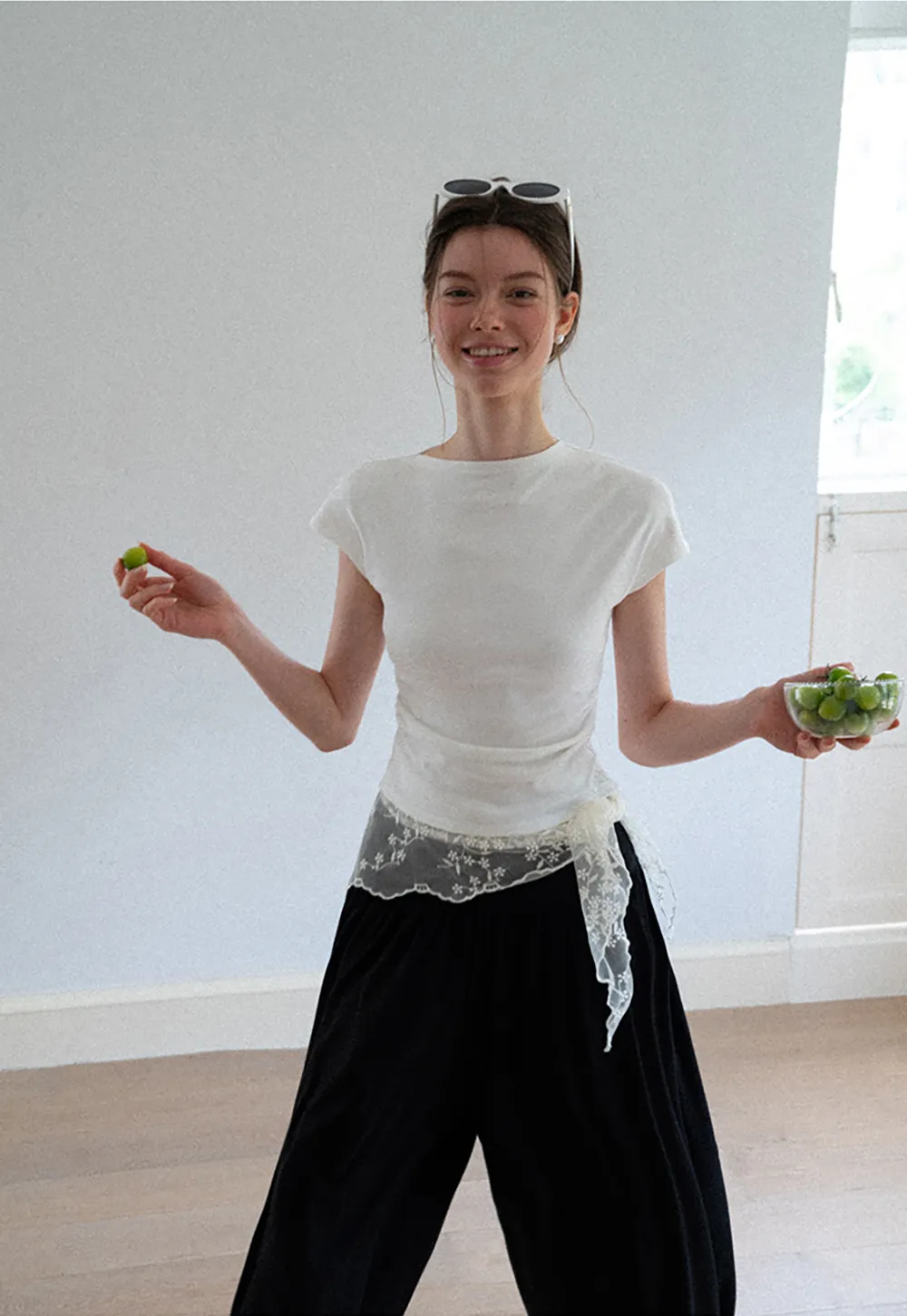 High Waist Pleated Wide Leg Casual Pants