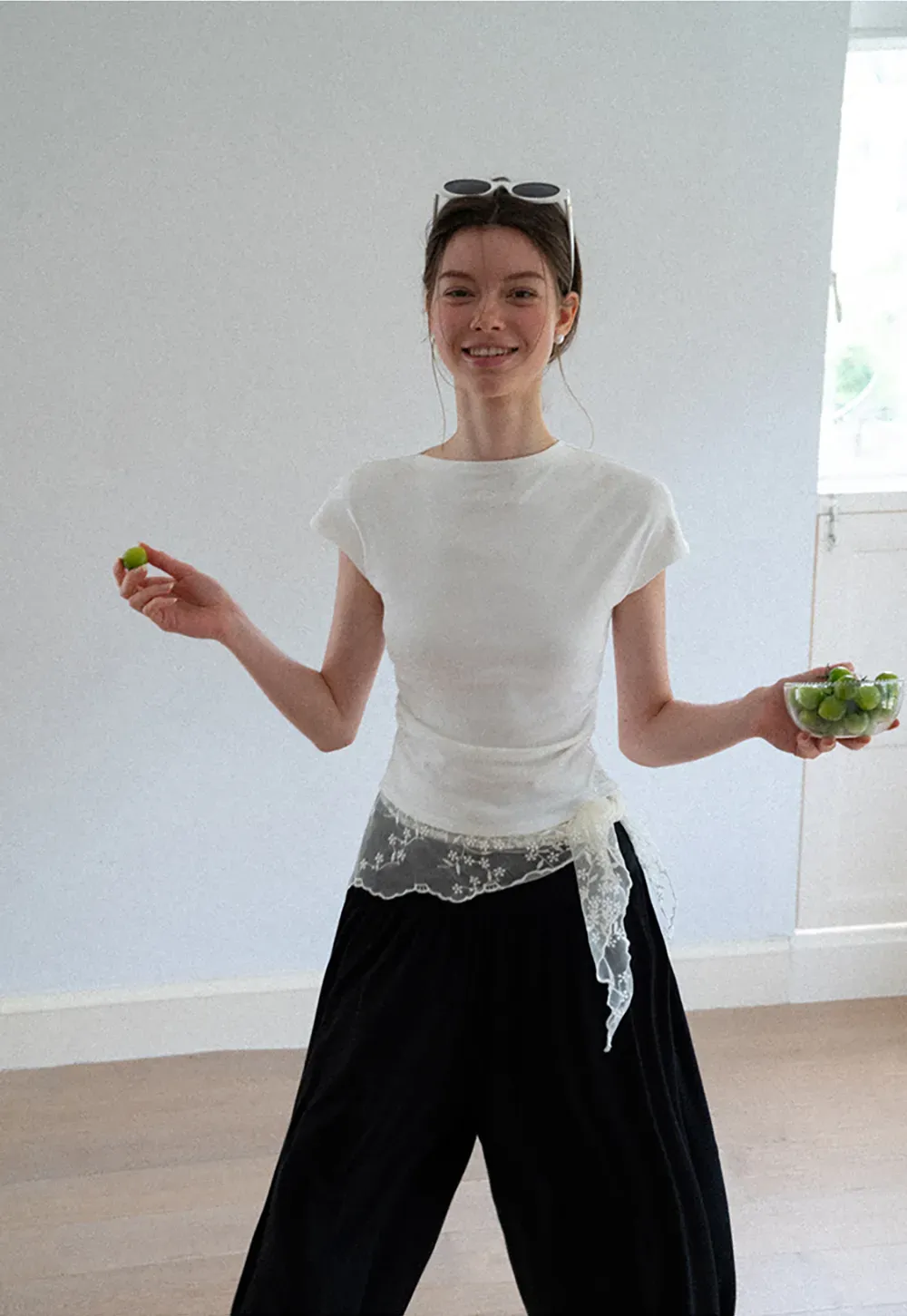 High Waist Pleated Wide Leg Casual Pants