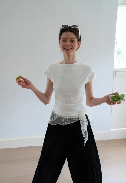 High Waist Pleated Wide Leg Casual Pants