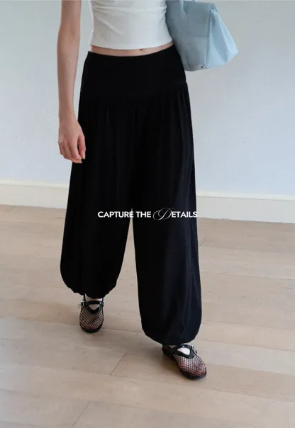 High Waist Pleated Wide Leg Casual Pants