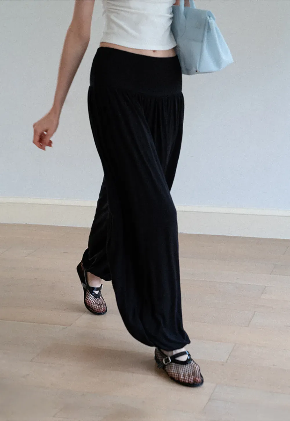 High Waist Pleated Wide Leg Casual Pants