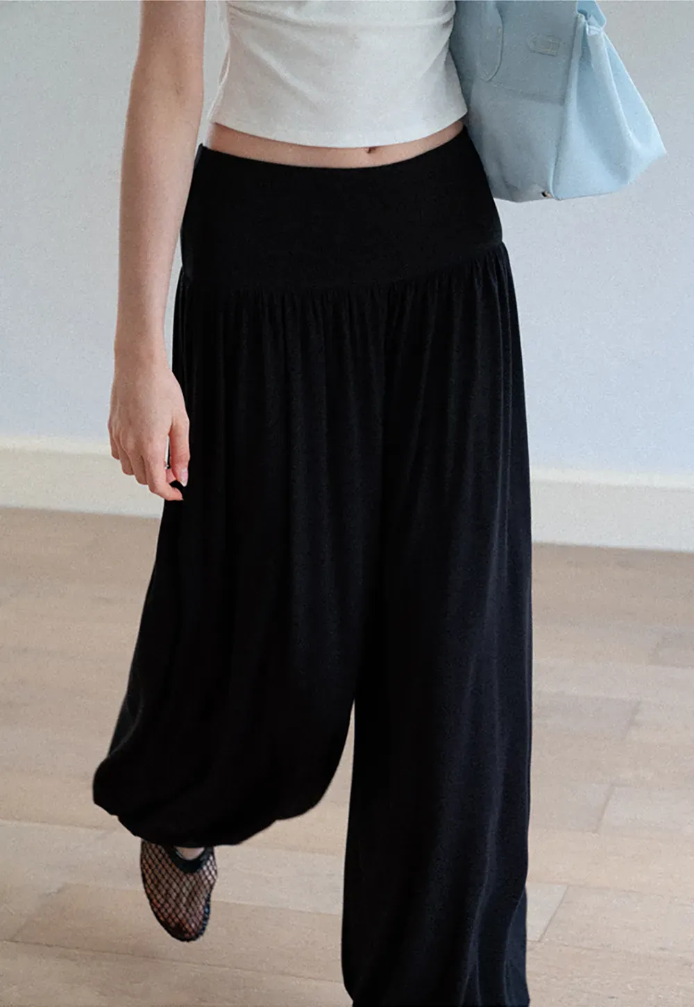 High Waist Pleated Wide Leg Casual Pants