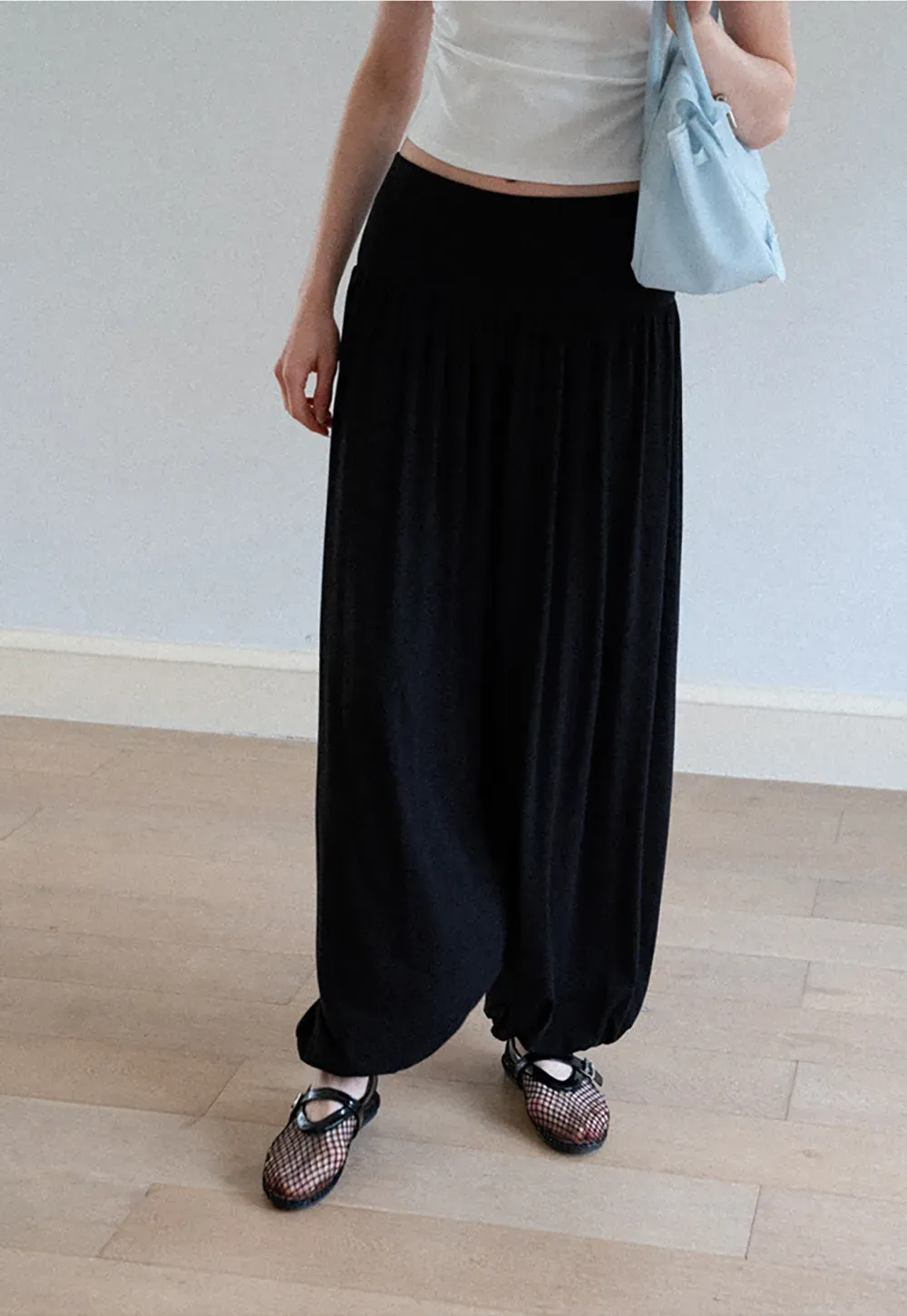 High Waist Pleated Wide Leg Casual Pants