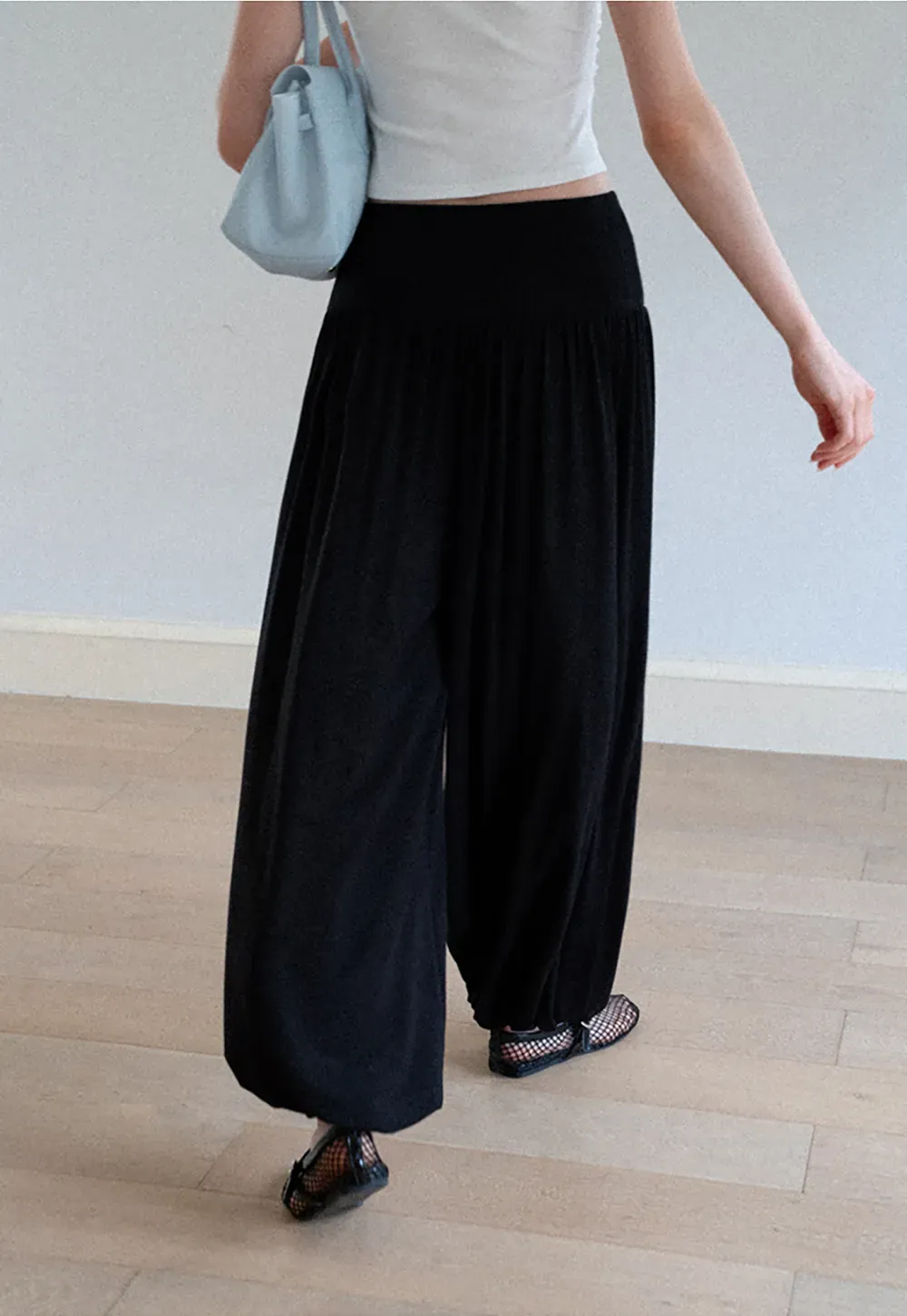 High Waist Pleated Wide Leg Casual Pants