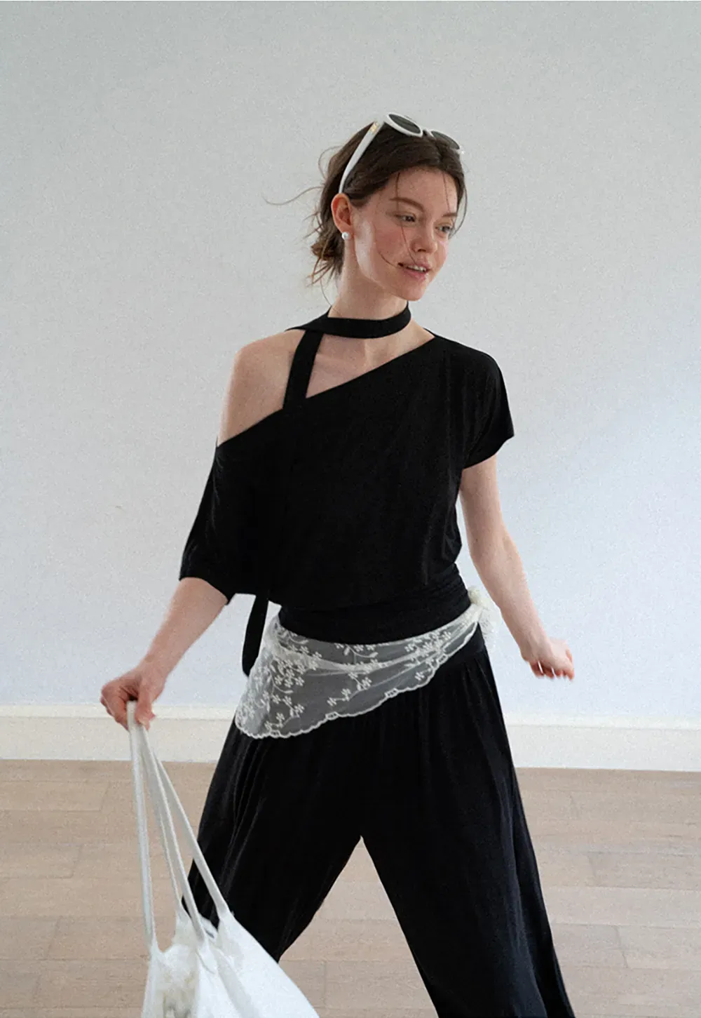 High Waist Pleated Wide Leg Casual Pants