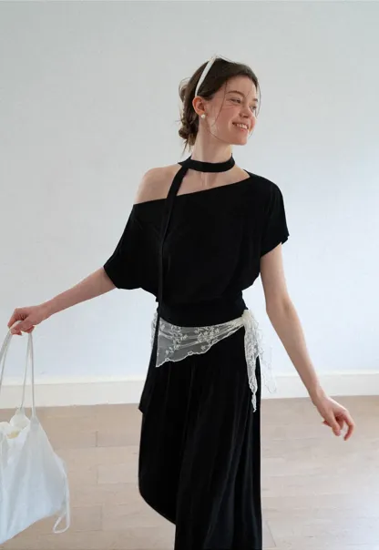 High Waist Pleated Wide Leg Casual Pants
