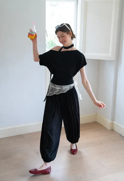 High Waist Pleated Wide Leg Casual Pants