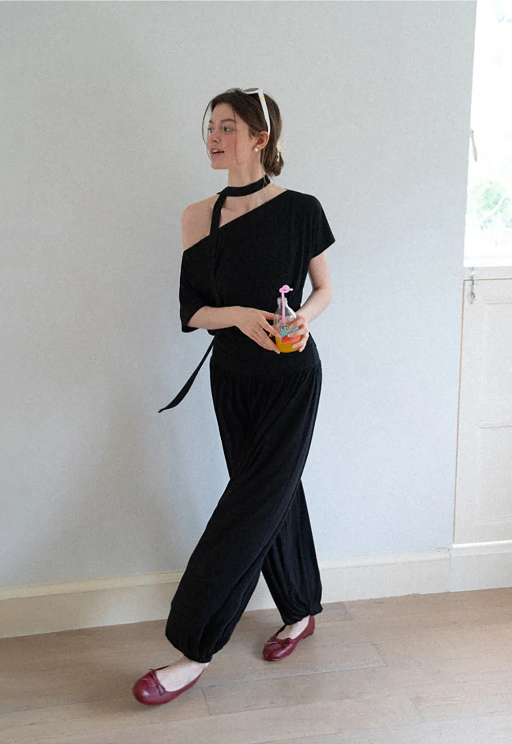 High Waist Pleated Wide Leg Casual Pants