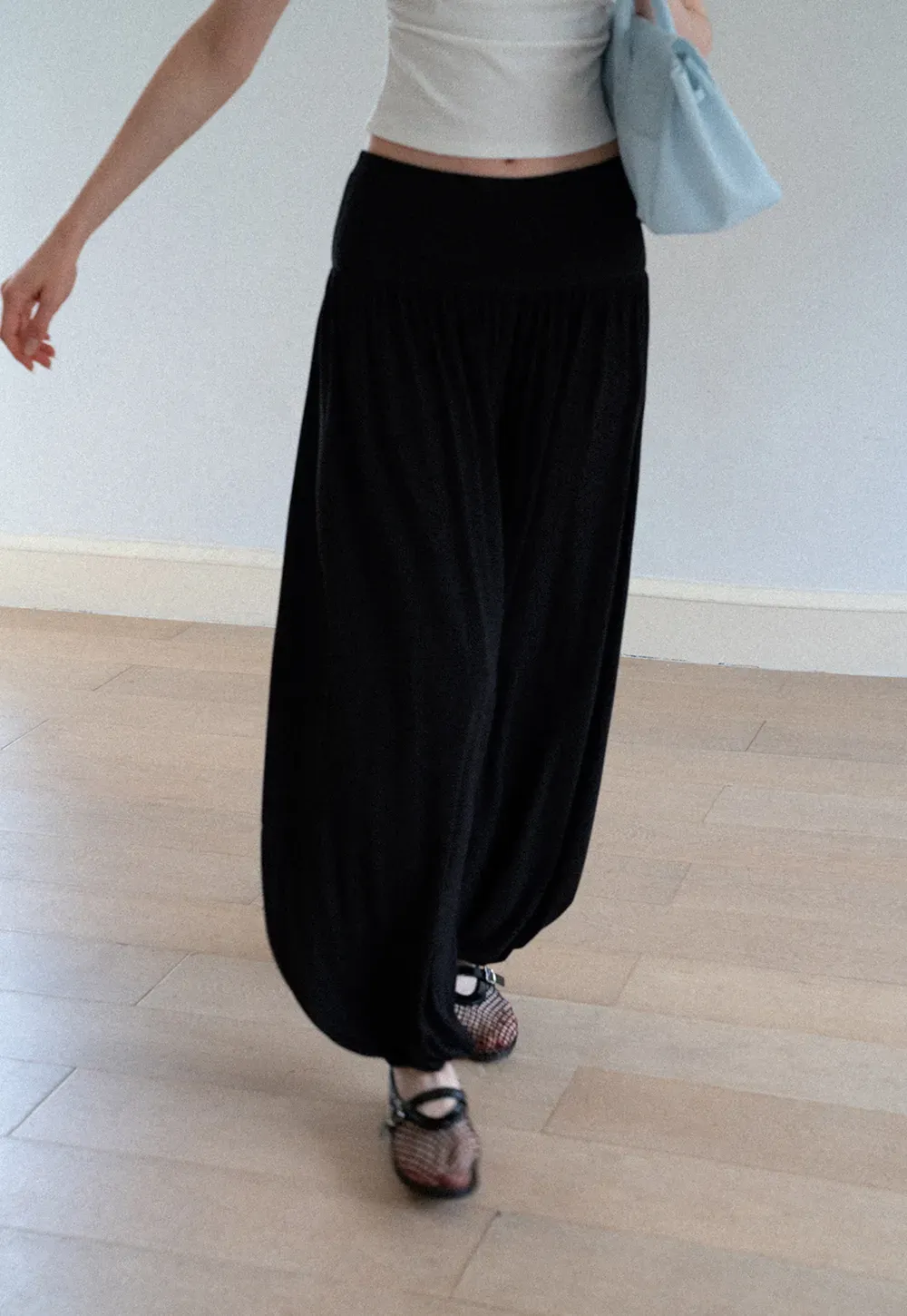 High Waist Pleated Wide Leg Casual Pants