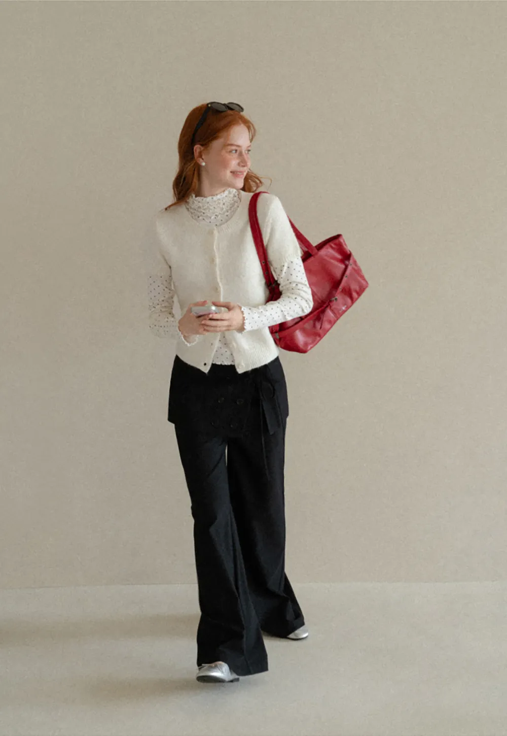 Peplum Waist Wide Leg Casual Pants