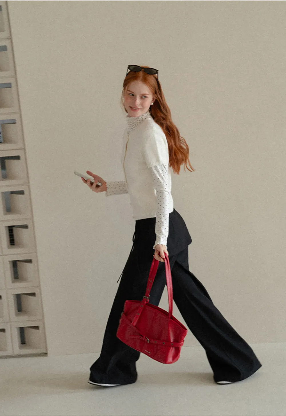 Peplum Waist Wide Leg Casual Pants