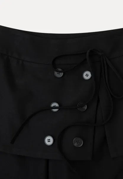 Peplum Waist Wide Leg Casual Pants
