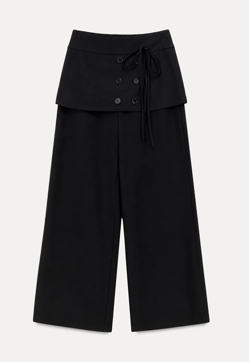 Peplum Waist Wide Leg Casual Pants