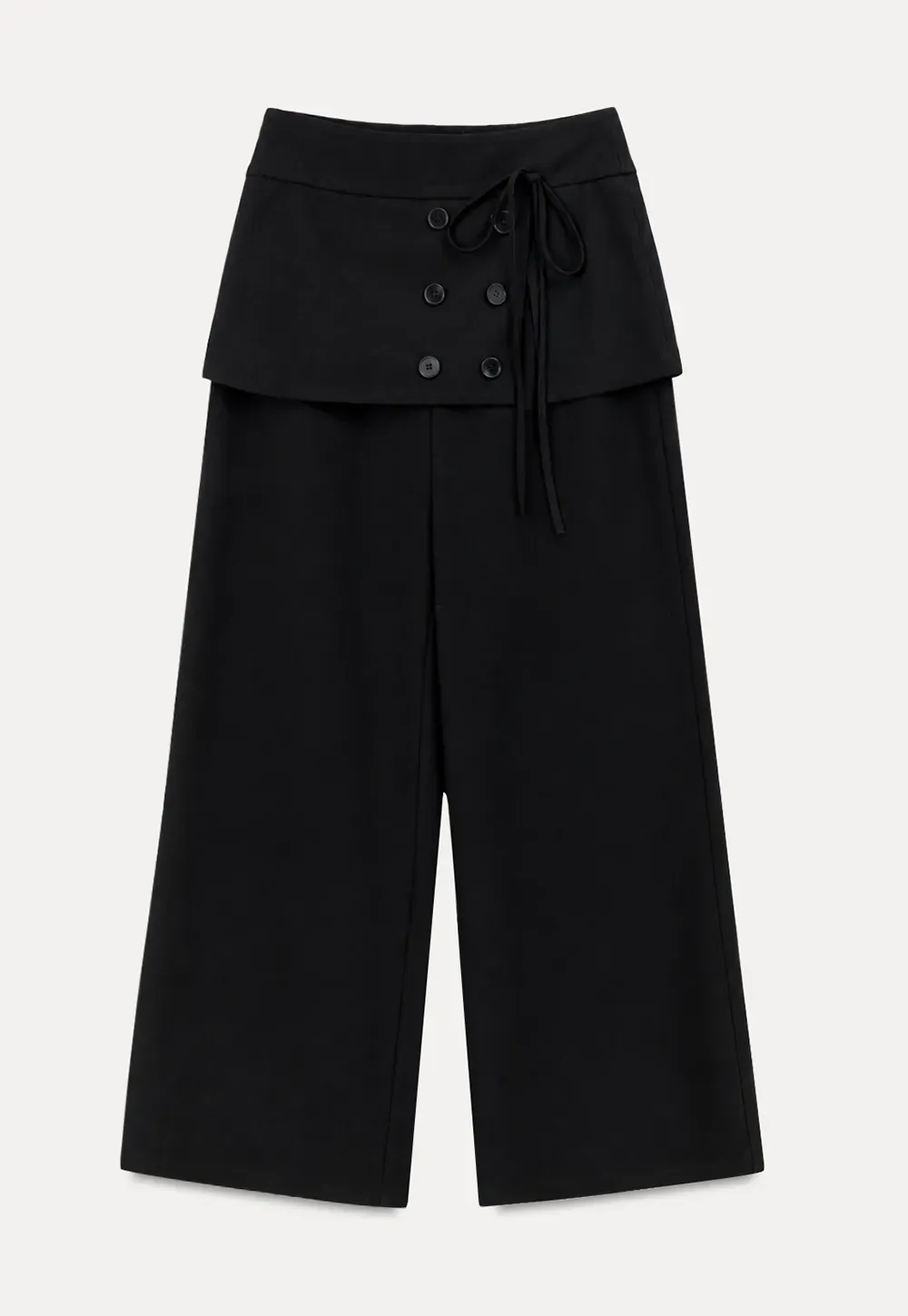 Peplum Waist Wide Leg Casual Pants