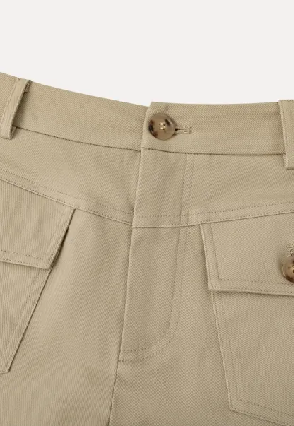 High Waist Cargo Pocket Shorts