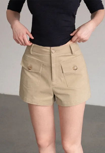 High Waist Cargo Pocket Shorts