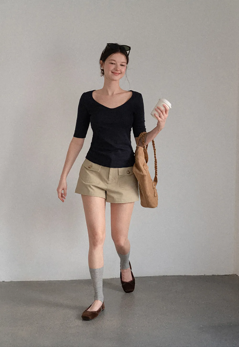 High Waist Cargo Pocket Shorts