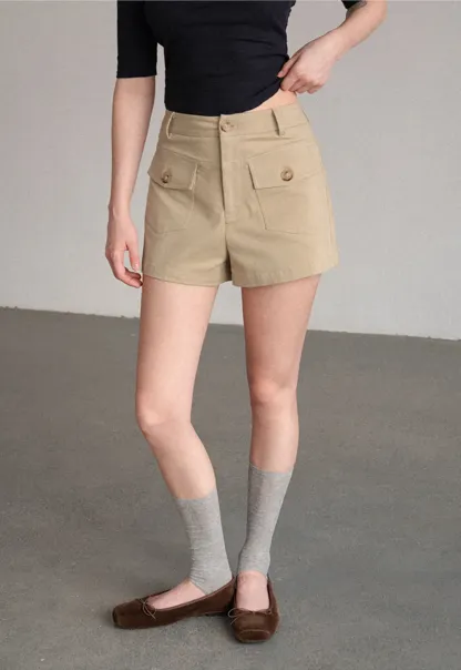 High Waist Cargo Pocket Shorts