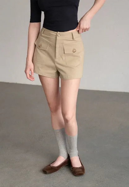 High Waist Cargo Pocket Shorts