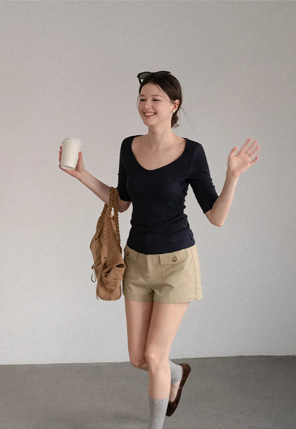 High Waist Cargo Pocket Shorts
