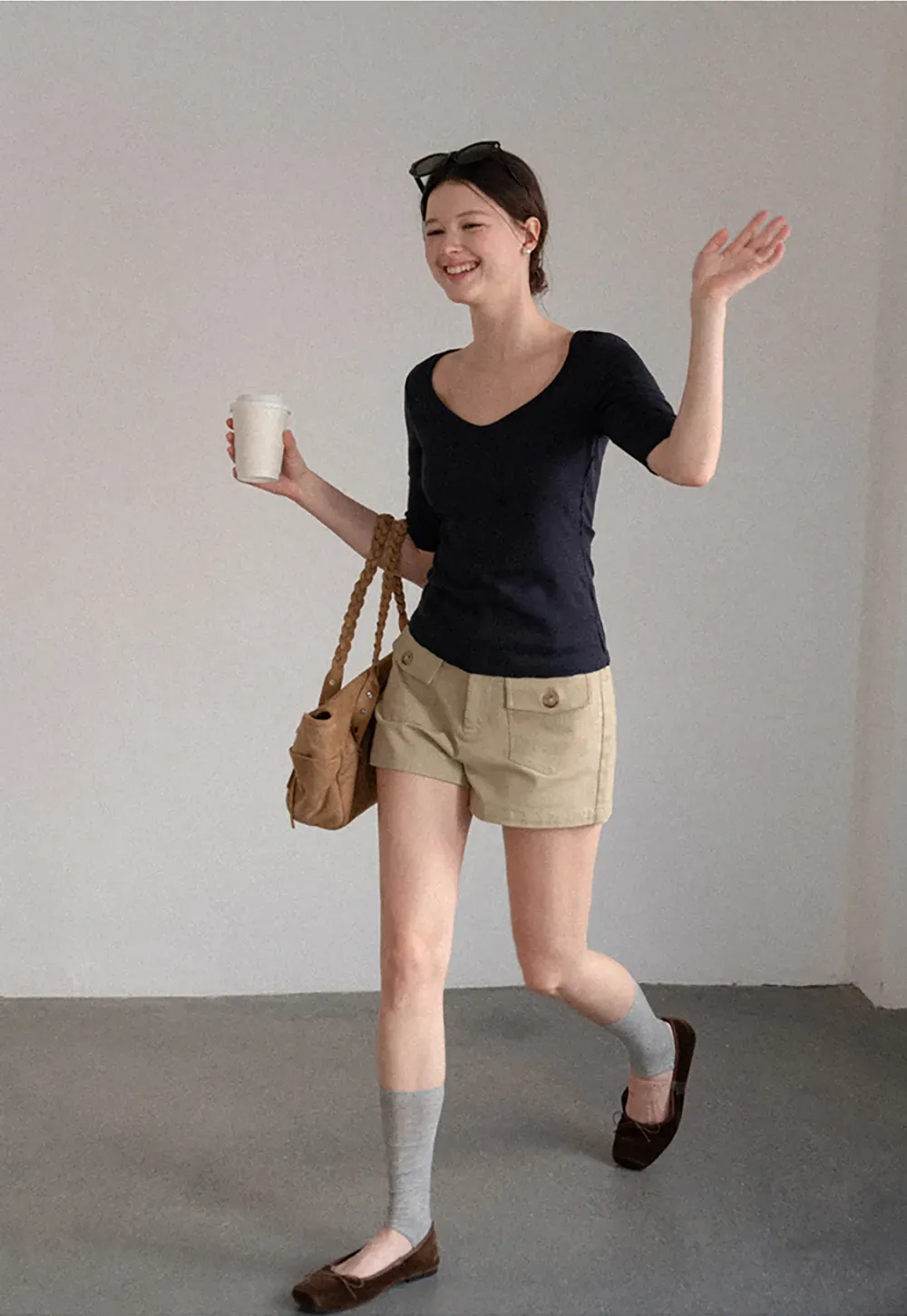 High Waist Cargo Pocket Shorts
