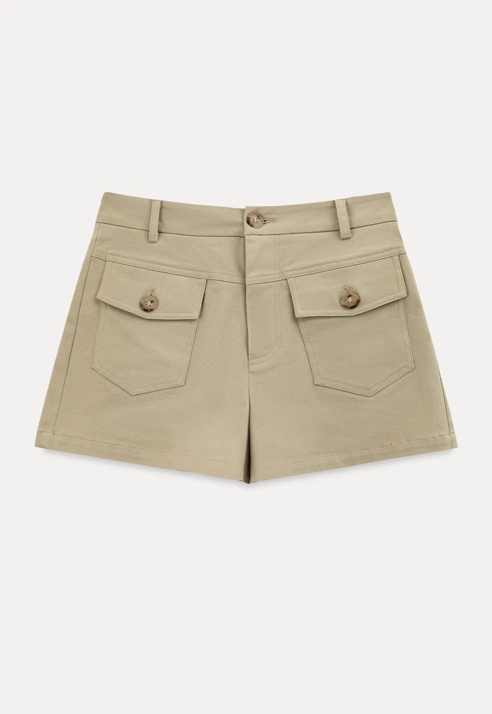 High Waist Cargo Pocket Shorts
