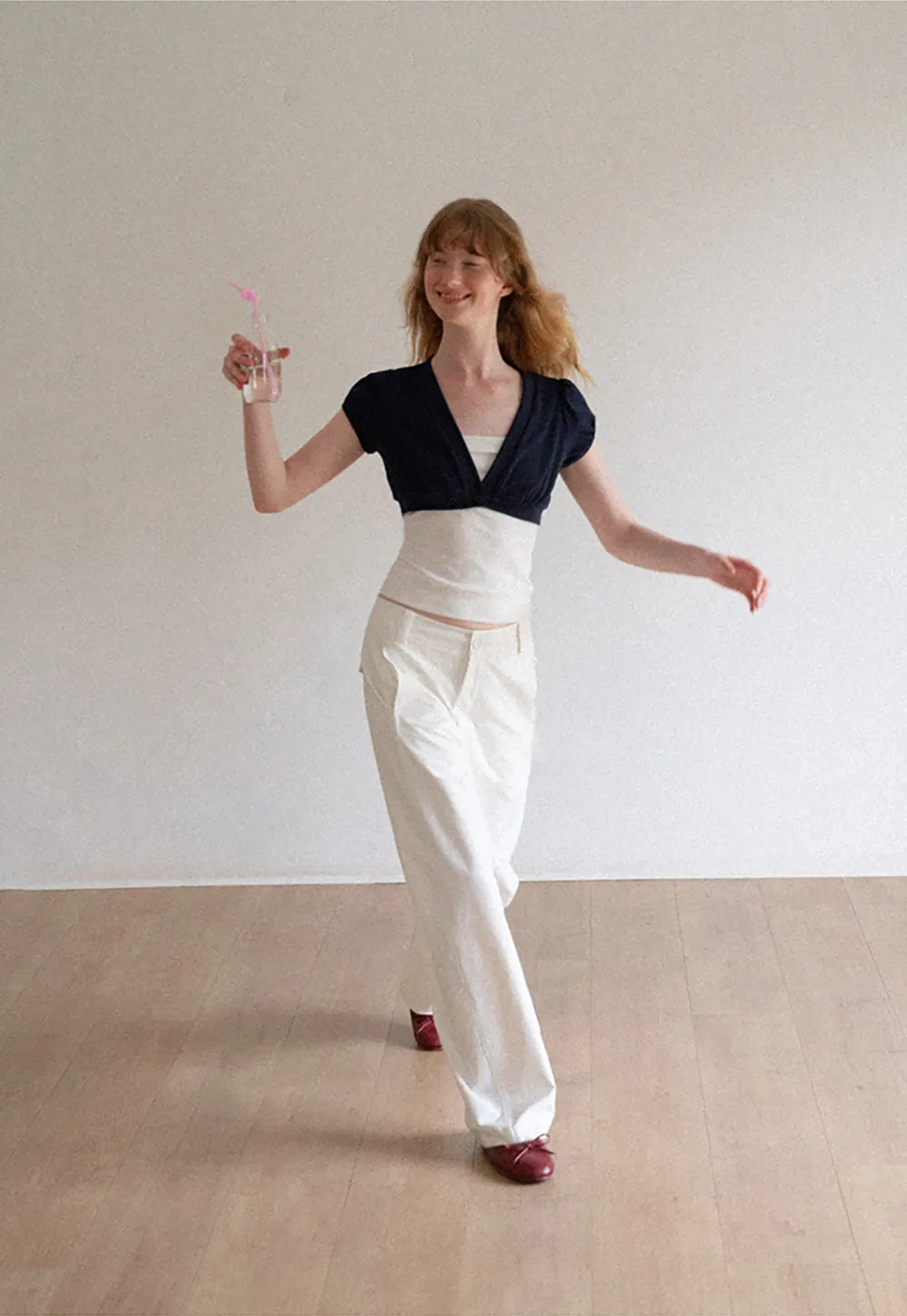 Wide Leg High Waist Belted Casual Pants