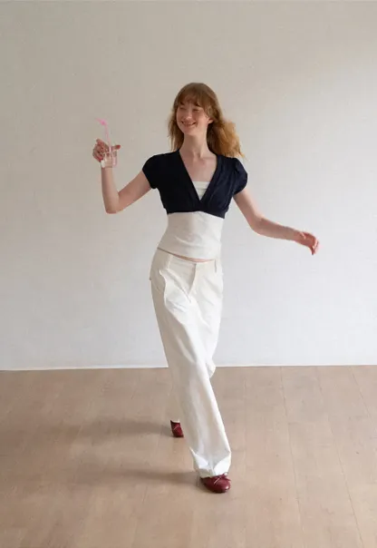 Wide Leg High Waist Belted Casual Pants